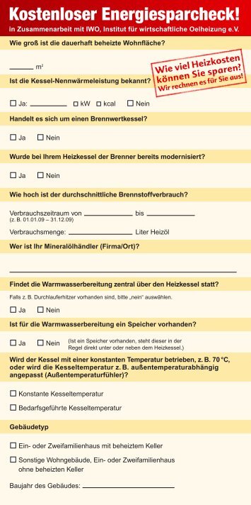 Kostenloser Energiesparcheck!