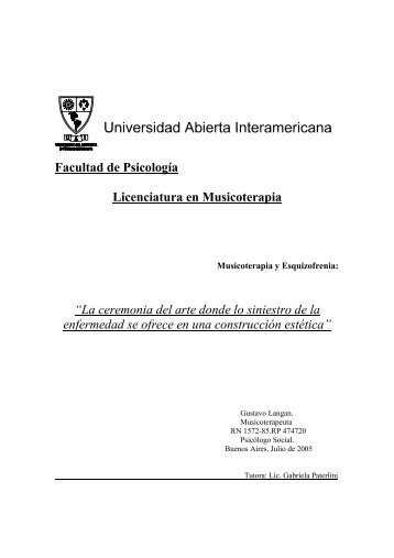 Facultad de Psicología Licenciatura en Musicoterapia “La ... - Vaneduc