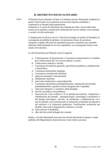 Carta dei Servizi ULSS 13 per sito