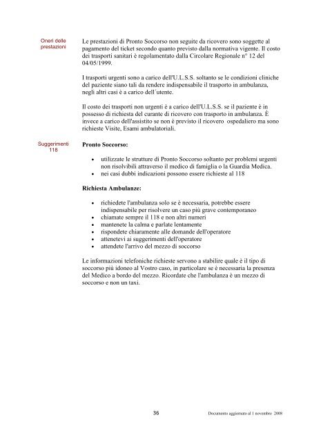 Carta dei Servizi ULSS 13 per sito