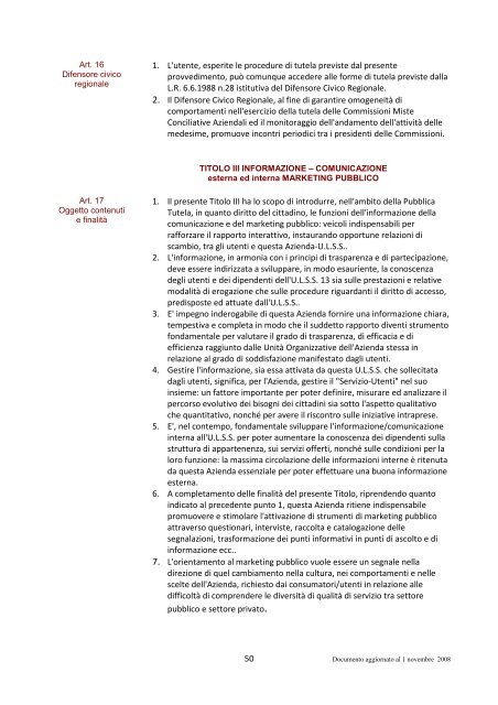 Carta dei Servizi ULSS 13 per sito