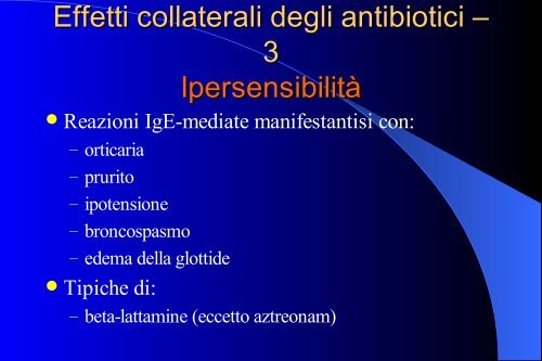 fattori importanti nella scelta di un antibiotico