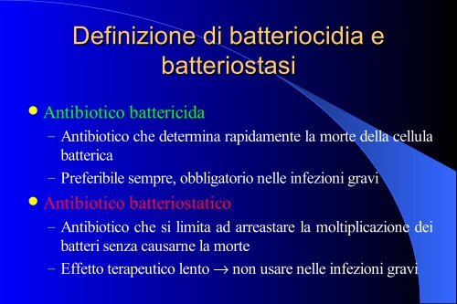 fattori importanti nella scelta di un antibiotico