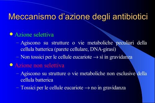 fattori importanti nella scelta di un antibiotico