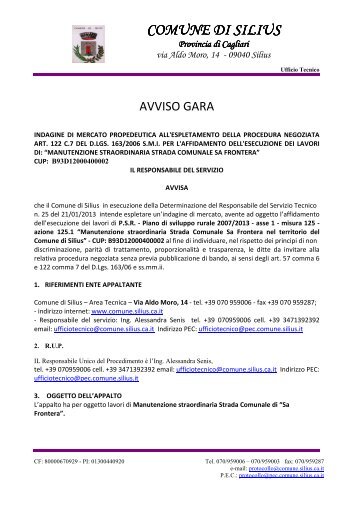 Manifestazione d'interesse - Regione Autonoma della Sardegna
