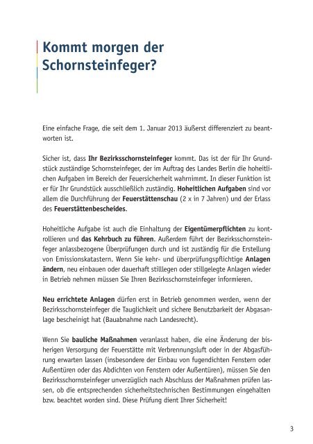 Informationsbroschüre - bei der Schornsteinfeger-Innung in Berlin