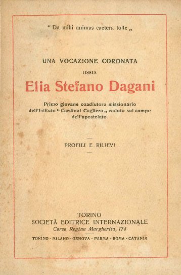 Elia Stefano Dagani - Salesiano Coadiutore