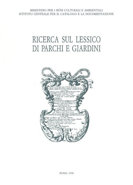 Ricerca sul lessico di parchi e giardini - ICCD