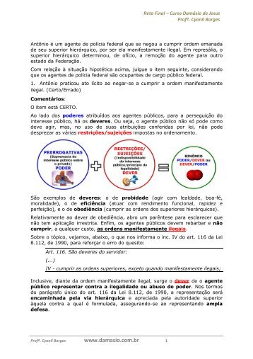 Exercícios Comentadas da PF - Damásio parte 2