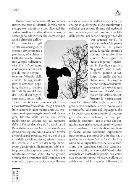 Rivista del Grande Oriente d'Italia n. 3/2009