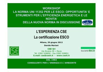 CSE - MARIANI [modalità compatibilità] - Certiquality