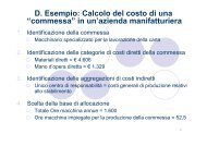 Soluzione esercizi metodo per commesse e varianze