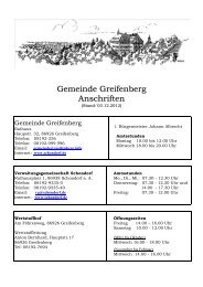 Adress-Verzeichnis - Greifenberg