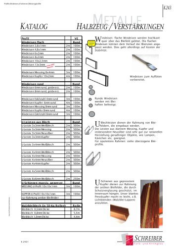 katalog k 243 - Schreiber Farb- und Antikglas