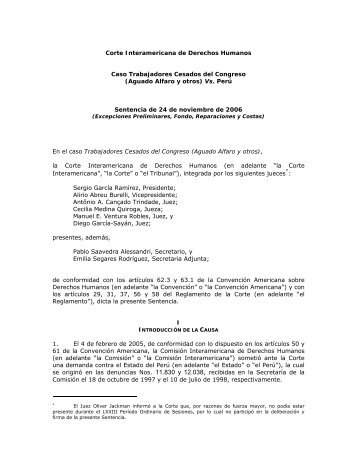 CORTE INTERAMERICANA DE DERECHOS HUMANOS - Tribunal ...