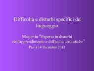 Difficoltà e disturbi specifici del linguaggio - master disturbi ...