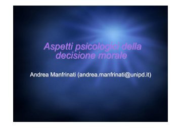 Giudizio Morale Manfrinati - Lettere e Filosofia