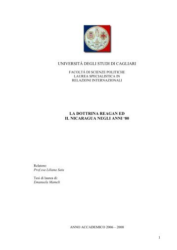 La dottrina Reagan e il Nicaragua negli anni '80 [file.pdf] - Conoscere