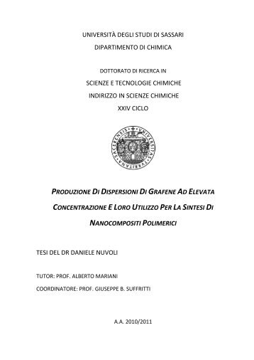 produzione di dispersioni di grafene ad elevata concentrazione ...