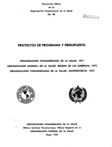 PROYECTOS DE PROGRAMA Y PRESUPUESTO - PAHO/WHO