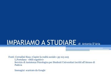 IMPARIAMO A STUDIARE - Antonia D'aria