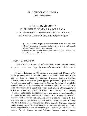 Studio in memoria di Giuseppe - accademia di scienze lettere e ...