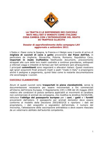 Dossier traffico cuccioli sett.2011.pdf - Lav