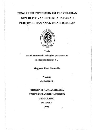 pengaruh intensifikasi penyuluhan gizi di posyandu ... - Undip