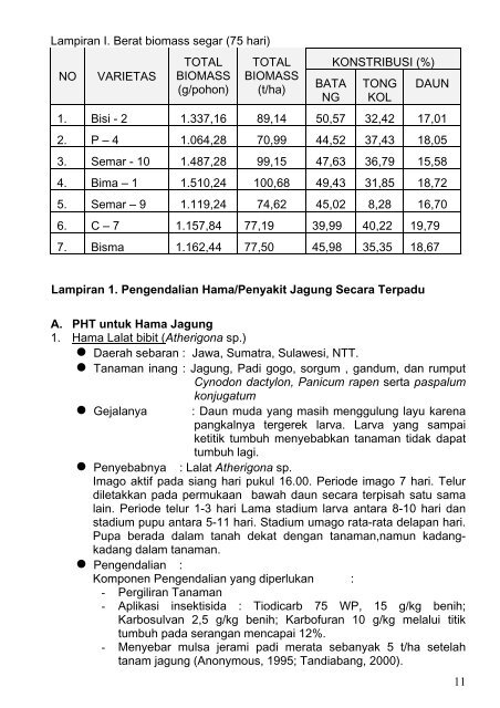 budidaya jagung dengan konsep pengelolaan - PFI 3 P - Badan ...