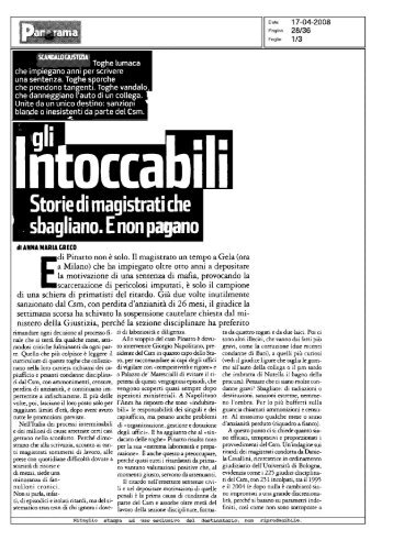 Gli Intoccabili. Storie di magistrati che sbagliano. E - Max Bruschi