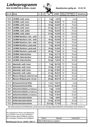 Lieferprogramm - Schreiter & Kroll GmbH