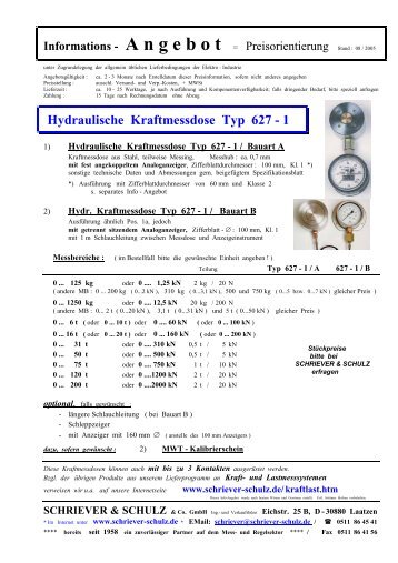 Hydraulische Kraftmessdose Typ 627 - 1 - Schriever-schulz.de