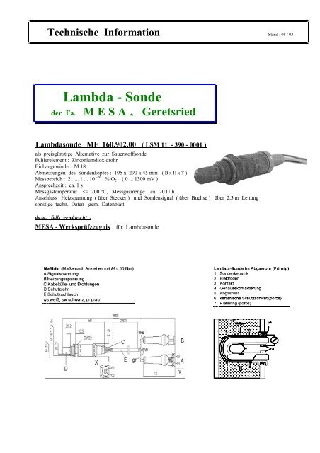 Lambda - Sonde - Schriever-schulz.de