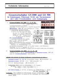 Grenzwertschalter GS 1000 und GS 500 für Einheitssignale ...