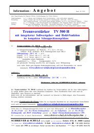 Trennverstärker TV 500 H - SCHRIEVER & SCHULZ & Co. GmbH