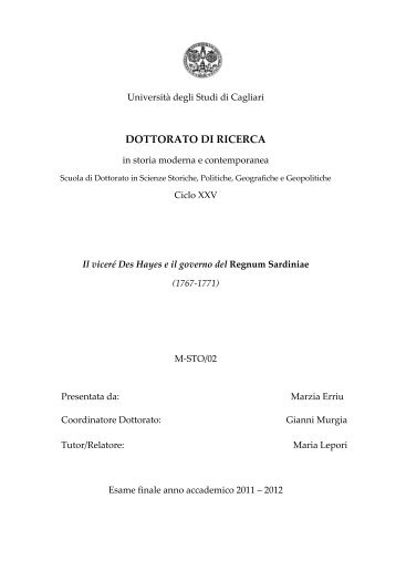 TESI DES HAYES - UniCA Eprints - Università degli studi di Cagliari.