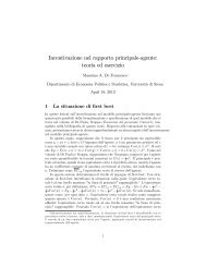 Incentivazione nel rapporto principale$agente: teoria ed esercizio