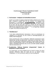 Insolvenssagen Phoenix Kapitaldienst GmbH Kreditorinformation pr ...