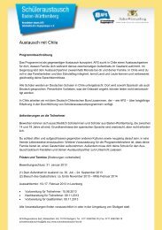 Chile - Schüleraustausch Baden-Württemberg