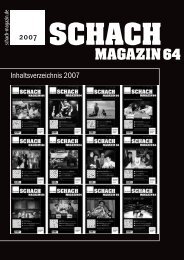 Inhaltsverzeichnis Schach Magazin 64 – 2007