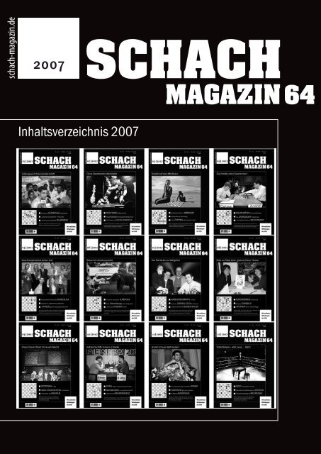 Inhaltsverzeichnis Schach Magazin 64 – 2007