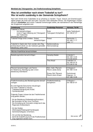 Merkblatt des Teilungsamts Schüpfheim - Gemeinde Schüpfheim