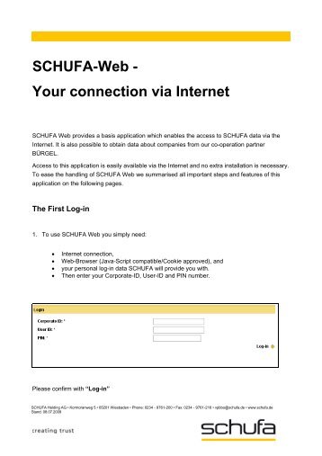 SCHUFA-Web - Your connection via Internet