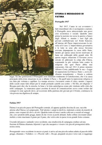 STORIA E MESSAGGIO DI FATIMA Portogallo 1917 ... - Regina Mundi