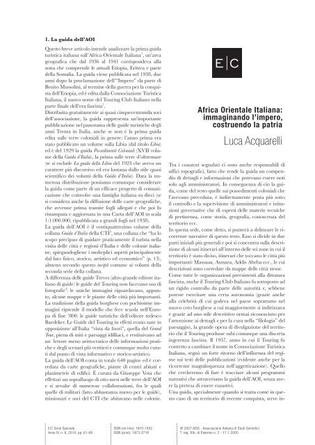 Luca Acquarelli - Rivista dell'Associazione Italiana Studi Semiotici