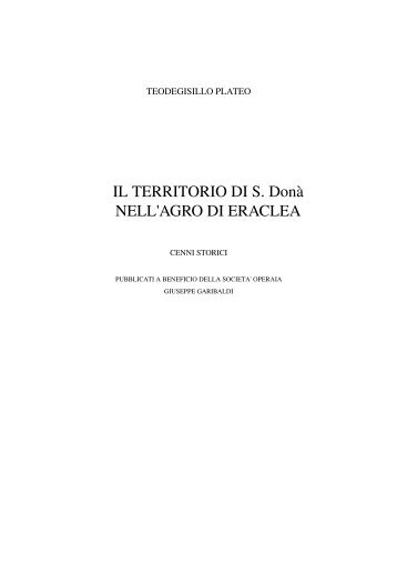 IL TERRITORIO DI S. Donà NELL'AGRO DI ERACLEA - codex