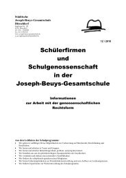 Schülerfirmen und Schulgenossenschaft in der Joseph-Beuys ...