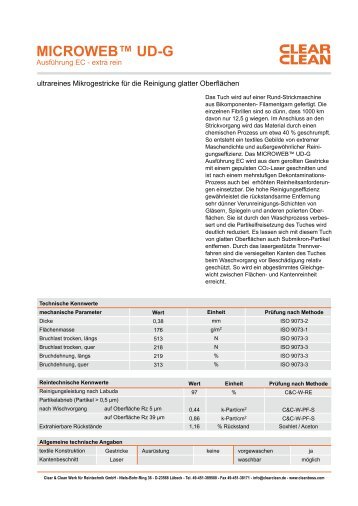 MICROWEBâ¢ UD-G - Clear & Clean GmbH