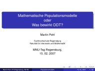 Mathematische Populationsmodelle oder Was bewirkt DDT?