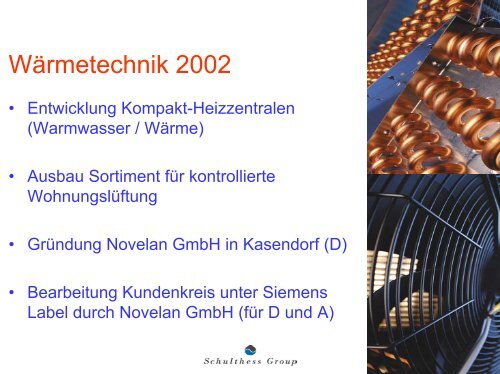 Download Analystenpräsentation März 2003 als ... - Schulthess Group